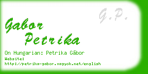 gabor petrika business card